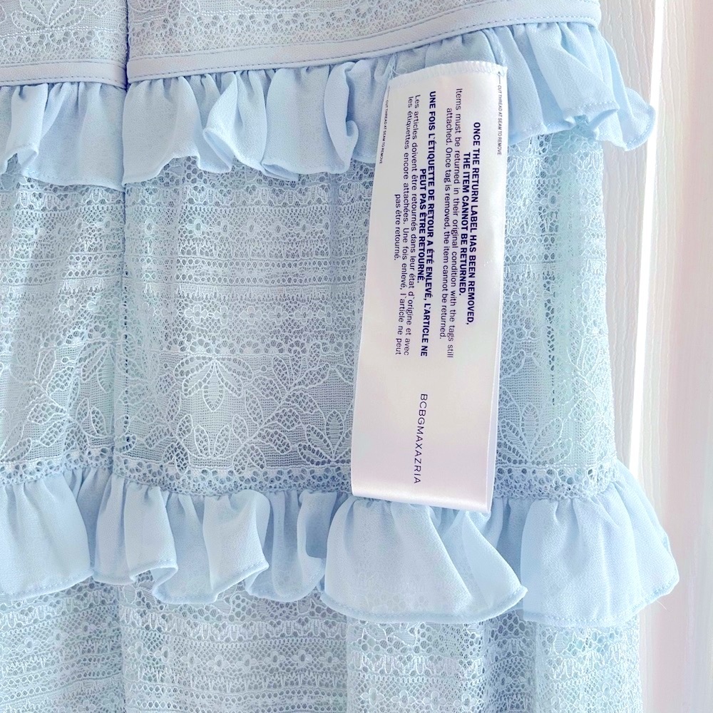 BCBGMaxAzria Light Blue Ruffle Maxi Dress - Picture 11 of 12